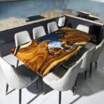 Epoxy Dining Table Set For 8 D0103-0011