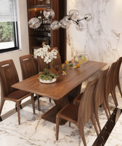 Walnut Dining Table Set For 6 D0101-0012