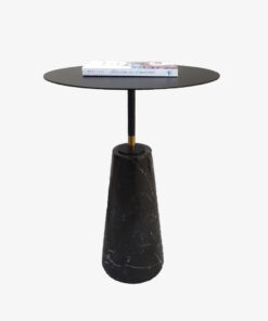 Trapezoidal Stone Legs Iron Top Side Tables A0402-0022