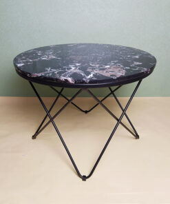 Round Black Stone With Veins Coffee Table A0401-0024