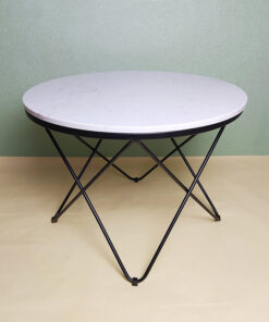 Round White Stone With Veins Coffee Table A0401-0022