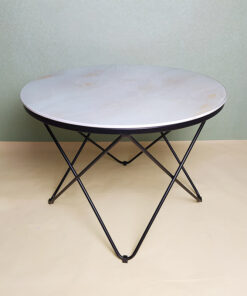 Round White Glass With Veins Coffee Table A0401-0023