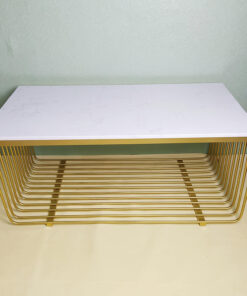 Rectangular White Glass With Veins Coffee Table A0401-0043