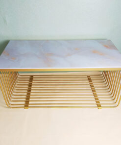 Rectangular White Glass With Veins Coffee Table A0401-0042