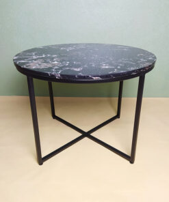 Round Black Stone With Veins Coffee Table A0401-0014