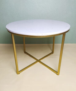 Round White Stone With Veins Coffee Table A0401-0013