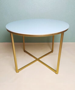 Round White Glass Coffee Table A0401-0011