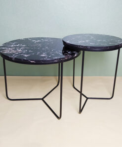Black Stone With Veins Nesting Table A0403-0013