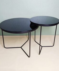 Black Glass Nesting Table A0403-0010