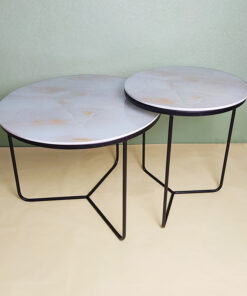 White Glass With Veins Nesting Table A0403-0008