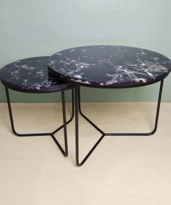 Black Stone With Veins Nesting Tables A0403-0020