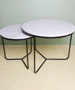 White Stone With Veins Nesting Tables A0403-0019