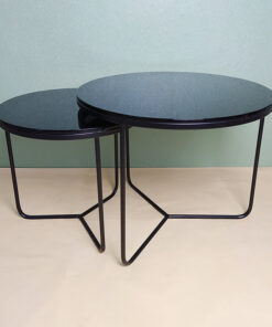 Black Glass Nesting Tables A0403-0017