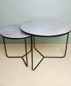White Glass With Veins Nesting Tables A0403-0015
