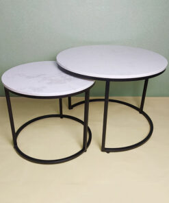 White Stone With Veins Nesting Tables A0403-0005