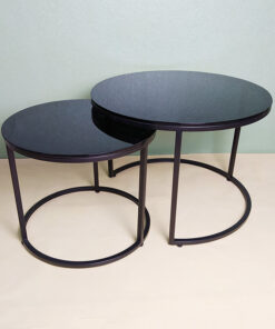 Black Glass Nesting Table A0403-0003