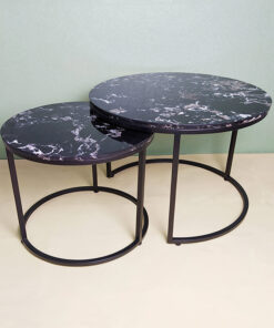 Black Stone With Veins Nesting Tables A0403-0006