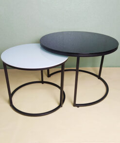 Black White Glass Nesting Tables A0403-0004
