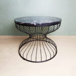 Round Black Stone With Veins Coffee Table A0401-0029