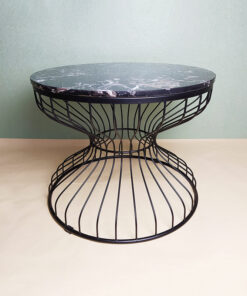 Round Black Stone With Veins Coffee Table A0401-0029