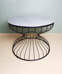 Round White Glass With Veins Coffee Table A0401-0025