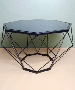Hexagonal Black Glass Coffee Table A0401-0046