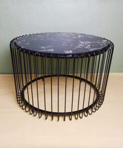 Round Black Stone With Veins Coffee Table A0401-0009