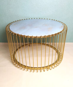 Circle White Glass With Veins Coffee Table A0401-0005