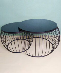 Black Glass Nesting Tables A0403-0024