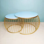 White Glass Nesting Tables A0403-0023