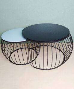 Black & White Glass Nesting Tables A0403-0025