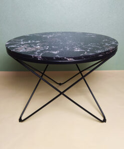 Round Black Stone With Veins Coffee Table A0401-0019