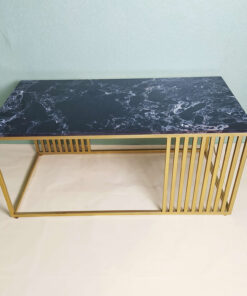 Rectangular Black Stone With Veins Coffee Table A0401-0038