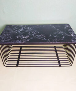 Rectangular Black Glass With Veins Coffee Table A0401-0044