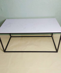 Rectangular White Glass With Veins Coffee Table A0401-0041