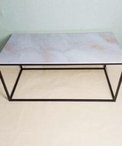 Rectangular White Glass With Veins Coffee Table A0401-0040