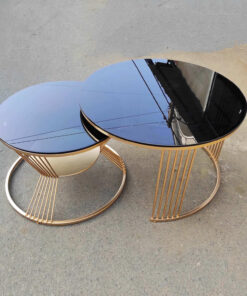 Black Glass Nesting Tables A0403-0029