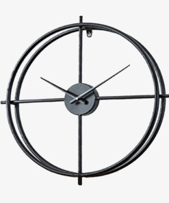 Minimalist 2-ring Black Wall Clock 25
