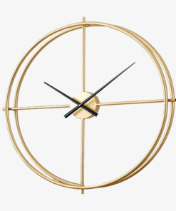 Minimalist 2-ring Gold Wall Clock 24