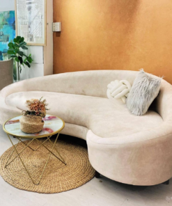White Curved Couch Sofa A0105-0002