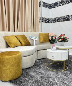 White Curved Couch Sofa A0105-0004