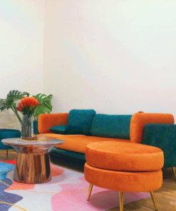 Orange And Dark Green Sofa Set A0108-0004