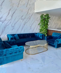 Navy Velvet Sofa Set A0108-0008