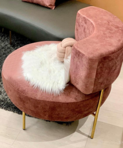 Round Cushion Armless Concave Back Single Sofa Chair A0102-0010