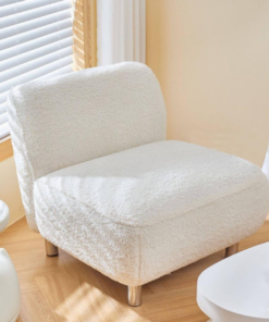 Armless White Single Sofa Chair A0102-0012