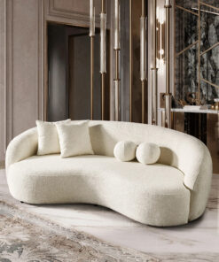 White Curved Couch Sofa A0105-0005