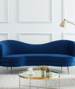 Navy Curved Couch Sofa A0105-0006